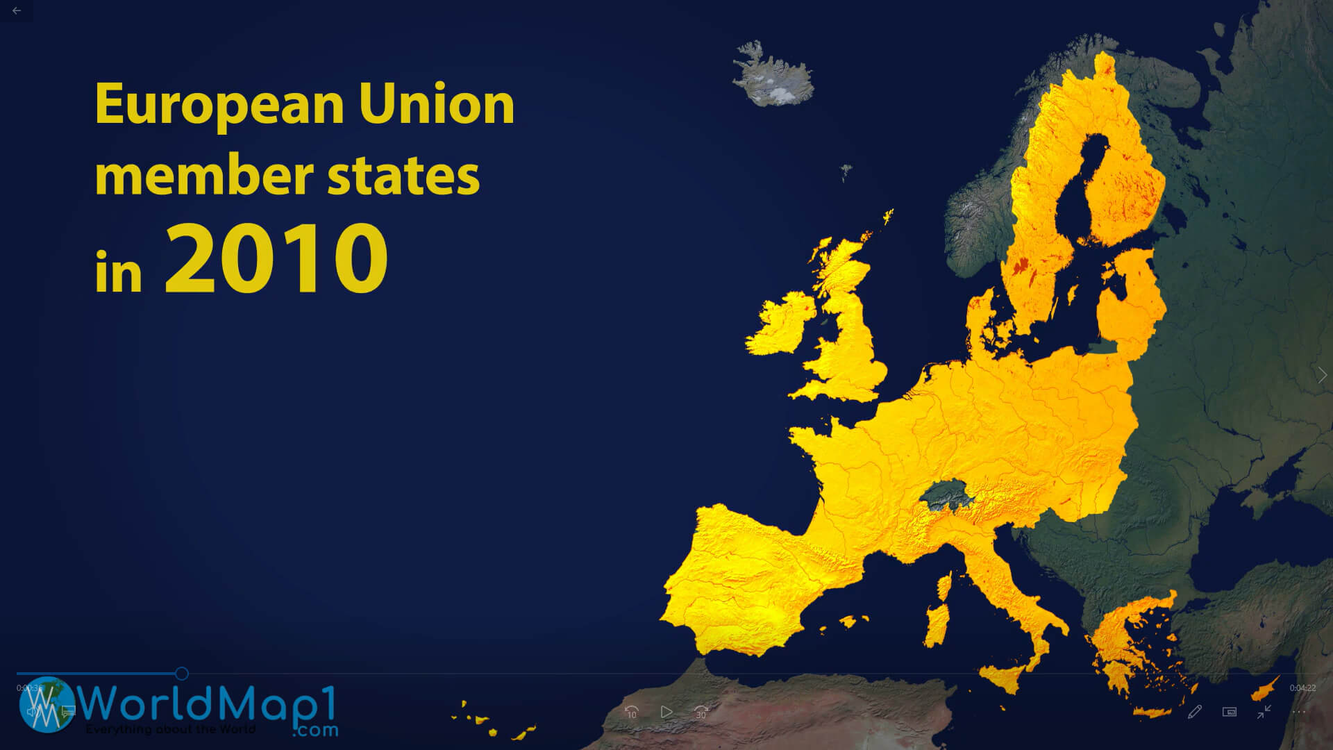 Karte der Mitgliedstaaten der Europäischen Union in 2010